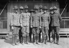 Camp Meade #1 - General Kuhn And Staff, 1917. Front: Col. Huntington; Lt. Col. Tenney Ross... Creator: Harris & Ewing