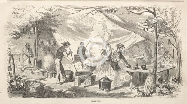 Camp Meeting Sketches: Cooking, 1858. Creator: Winslow Homer (American, 1836-1910).