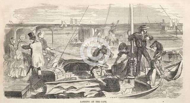 Camp Meeting Sketches: Landing at the Cape, 1858. Creator: Winslow Homer (American, 1836-1910).
