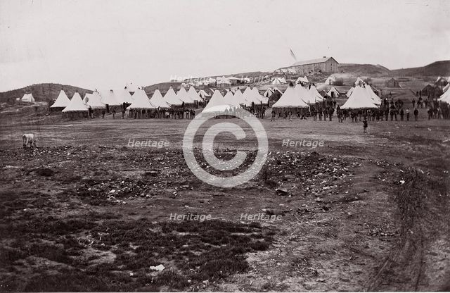 Camp of 34th Massachusetts Infantry near Fort Lyon, Virginia, 1861-65. Creator: Unknown.