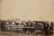 Camp of the 55th Infantry, Fort Gaines, near Tenallytown, c1865. Creator: Mathew Brady