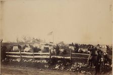 Camp of the 55th Infantry, Fort Gaines, near Tenallytown, c1865. Creator: Mathew Brady