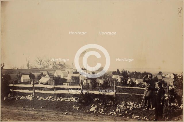 Camp of the 55th Infantry, Fort Gaines, near Tenallytown, c1865. Creator: Mathew Brady.