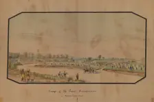 Camp of the Peace Commissioners at Medicine Lodge Creek, 1867. Creator: Hermann Stieffel