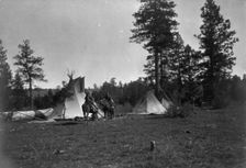 Camp of the Root Diggers-Yakima, 1909, c1910. Creator: Edward Sheriff Curtis