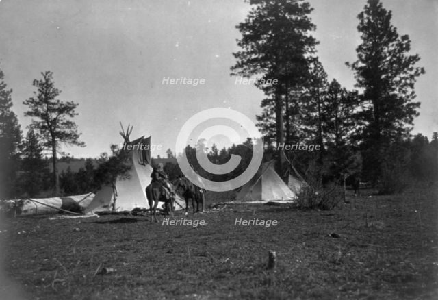Camp of the Root Diggers-Yakima, 1909, c1910. Creator: Edward Sheriff Curtis.