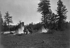 Camp of the Root Diggers-Yakima, 1909, c1910. Creator: Edward Sheriff Curtis