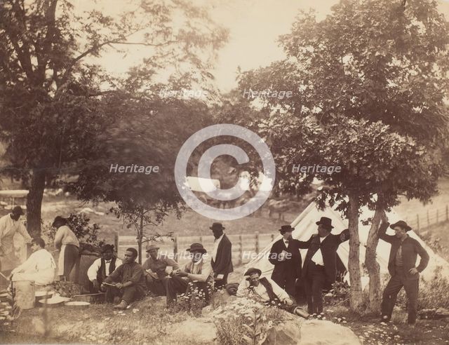 Camp of Captain Hoff, Rear View, Gettysburg, Pennsylvania, July 1865. Creator: William Morris Smith.