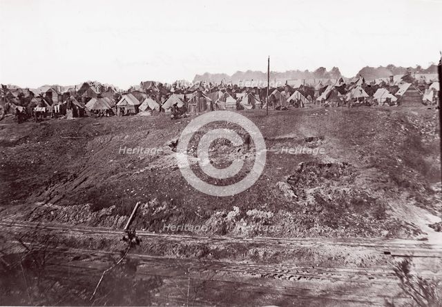 Camp of Construction Corps, U.S. Military Railroad at City Point, 1861-65. Creator: Andrew Joseph Russell.