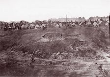 Camp of Construction Corps, U.S. Military Railroad at City Point, 1861-65. Creator: Andrew Joseph Russell