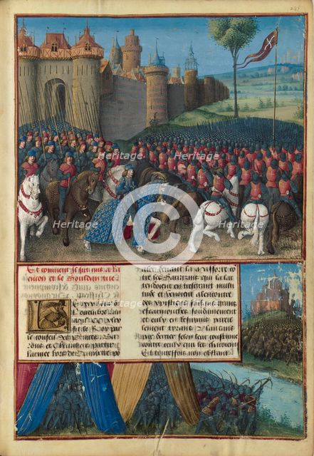 Camp of Louis IX at Mansûra. From "Les Passages d'outremer" by Sébastien Mamerot, 1474. Creator: Jean Colombe.