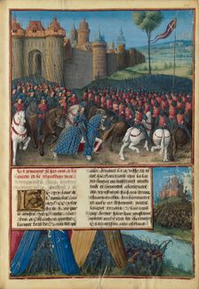 Camp of Louis IX at Mansûra. From "Les Passages d'outremer" by Sébastien Mamerot, 1474. Creator: Jean Colombe