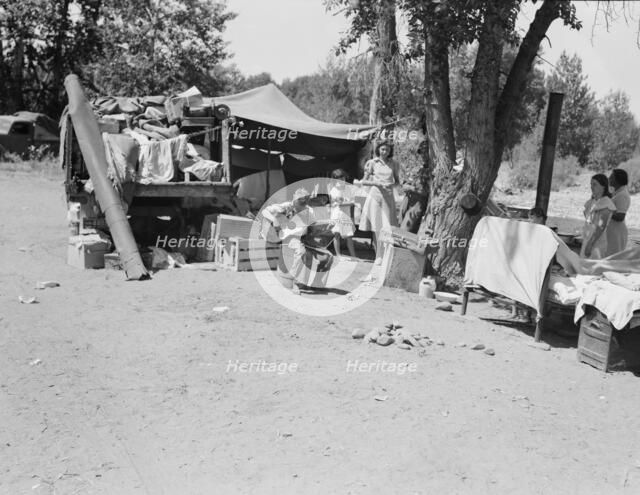 Camp of migratory families in "Ramblers Park", Yakima Valley, Washington, 1939. Creator: Dorothea Lange.
