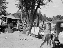 Camp of migratory families in "Ramblers Park", Yakima Valley, Washington, 1939. Creator: Dorothea Lange