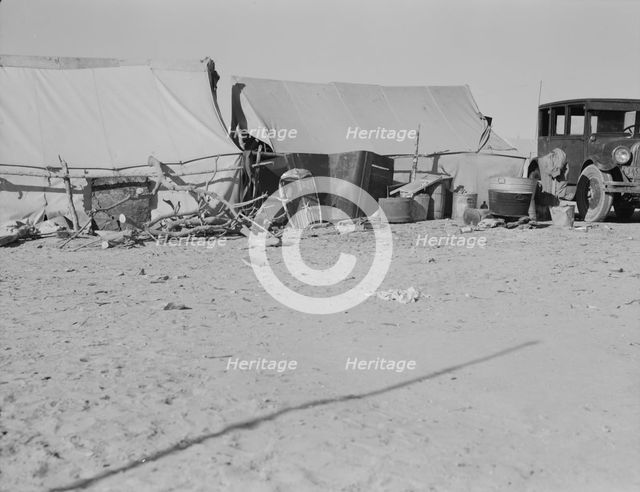 Camp of migratory workers, Imperial County, California, 1937. Creator: Dorothea Lange.
