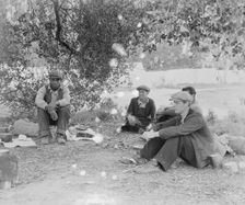 Camp of single men by the roadside...come in to work in the pea fields, Nipomo, California, 1935. Creator: Dorothea Lange