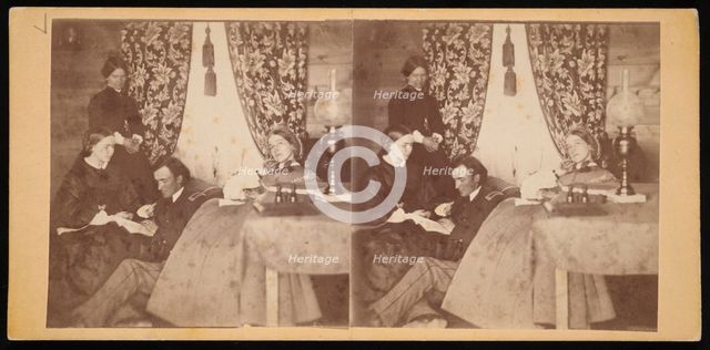 Camp Park Woods - Officers' Quarters, March 1862; Civil War, 1861-1865. Creator: Titian Ramsay Peale.
