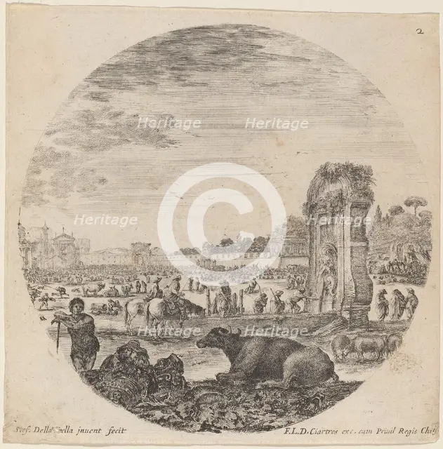 Campo Vaccino, 1646. Creator: Stefano della Bella.
