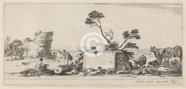Campagna Scene with Artist Sketching, in or before 1647. Creator: Stefano della Bella.