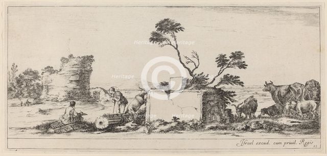 Campagna Scene with Artist Sketching, in or before 1647. Creator: Stefano della Bella.