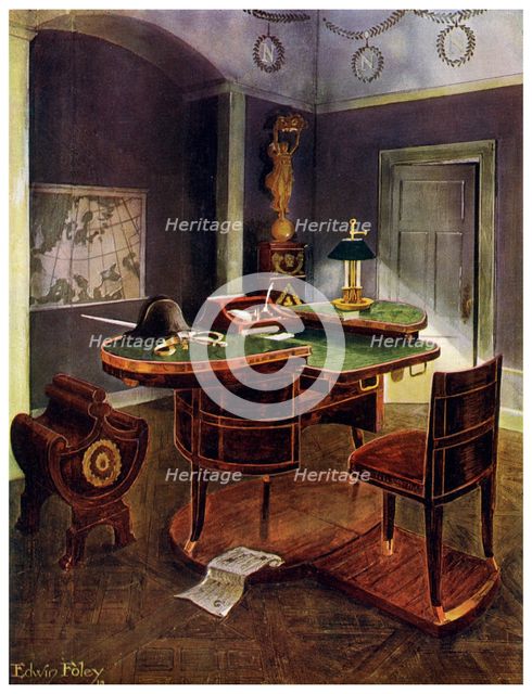 Campaign desk of Napoleon I, Chateau de la Malmaison, France, 1911-1912.Artist: Edwin Foley