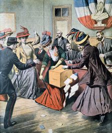 Campaign for Women's Suffrage in Belgium, 1908. Artist: Anon