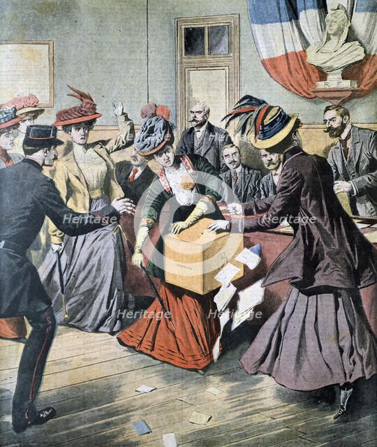 Campaign for Women's Suffrage in Belgium, 1908. Artist: Anon