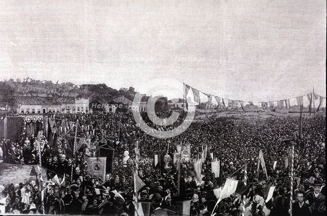 Campaign mass of Thanksgiving in Rio de Janeiro on 17 May 1888 on the occasion of the abolition o…