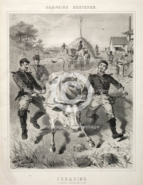 Campaign Sketches: Foraging, 1863. Creator: Winslow Homer (American, 1836-1910).