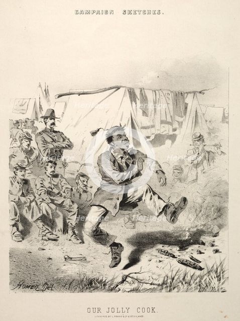 Campaign Sketches: Our Jolly Cook, 1863. Creator: Winslow Homer (American, 1836-1910).