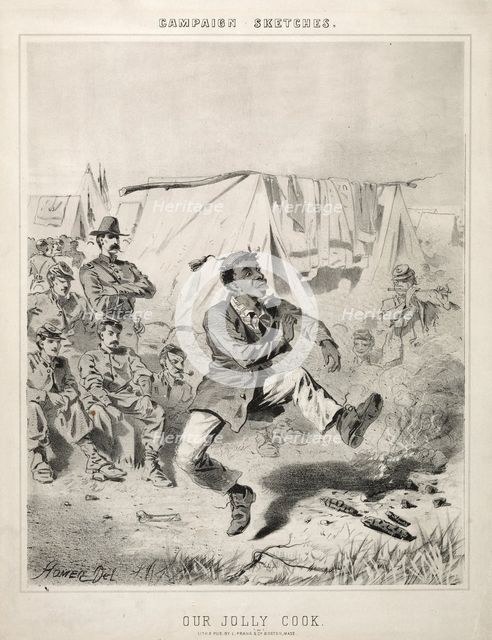 Campaign Sketches: Our Jolly Cook, 1863. Creator: Winslow Homer (American, 1836-1910).
