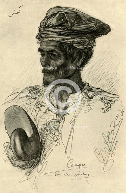 Campar - elderly Malayan man, Singapore, 1898.  Creator: Christian Wilhelm Allers.