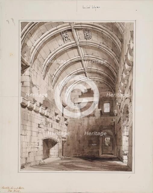 Campbell Castle - The Hall, 1850. Creator: Robert William Billings.