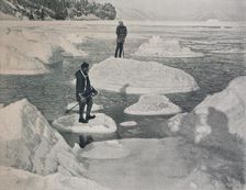 Campbell and Priestley Afloat on Pancake Ice 1912, (1913). Artist: G Murray Levick