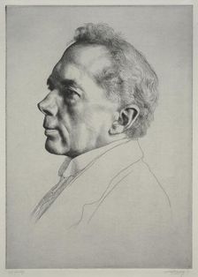 Campbell Dodgson, Profile to the Left, 1919. Creator: William Strang (British, 1859-1921)