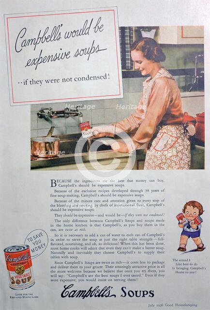 Campbell's Soups advert, 1936. Artist: Unknown