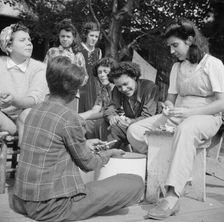 Campers helping with the kitchen work at Camp Gaylord White, Arden, New York, 1943. Creator: Gordon Parks