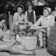 Campers helping with the kitchen work at Camp Gaylord White, Arden, New York, 1943. Creator: Gordon Parks
