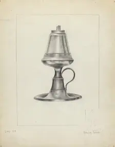 Camphene Lamp, 1935/1942. Creator: Amelia Tuccio