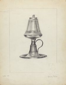 Camphene Lamp, 1935/1942. Creator: Amelia Tuccio