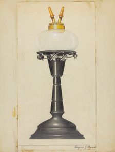 Camphene Lamp, 1935/1942. Creator: Eugene Barrell