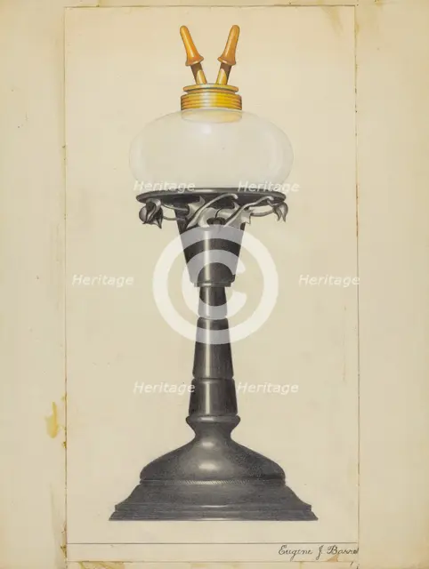 Camphene Lamp, 1935/1942. Creator: Eugene Barrell.