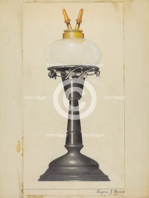 Camphene Lamp, 1935/1942. Creator: Eugene Barrell.