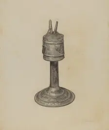 Camphene Lamp, 1935/1942. Creator: Helen Hobart