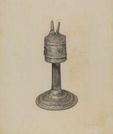 Camphene Lamp, 1935/1942. Creator: Helen Hobart