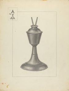 Camphene Lamp, 1935/1942. Creator: Herman Bader