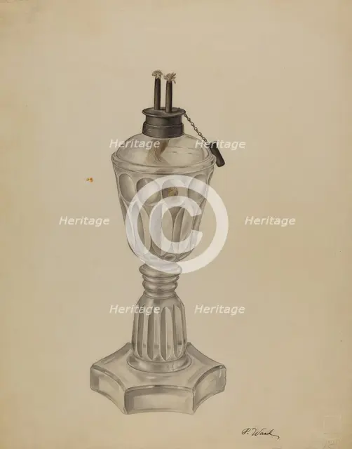 Camphene Lamp, 1935/1942. Creator: Paul Ward.
