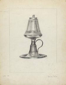 Camphene Lamp, 1935/1942. Creator: Amelia Tuccio