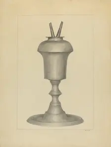 Camphene Lamp, c. 1936. Creator: E. Dorsey Bruen