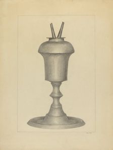 Camphene Lamp, c. 1936. Creator: E. Dorsey Bruen